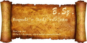Bognár Szörénke névjegykártya